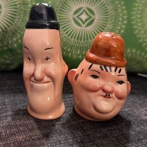 Highly collectible Laurel and Hardy salt and pepper shakers